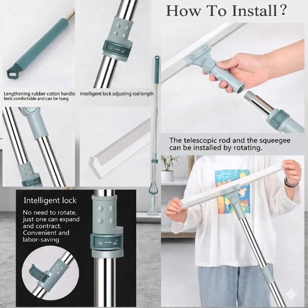 FlexiWipe – Multipurpose Wiper | Adjustable Silicon Blade | 180° Rotating Head